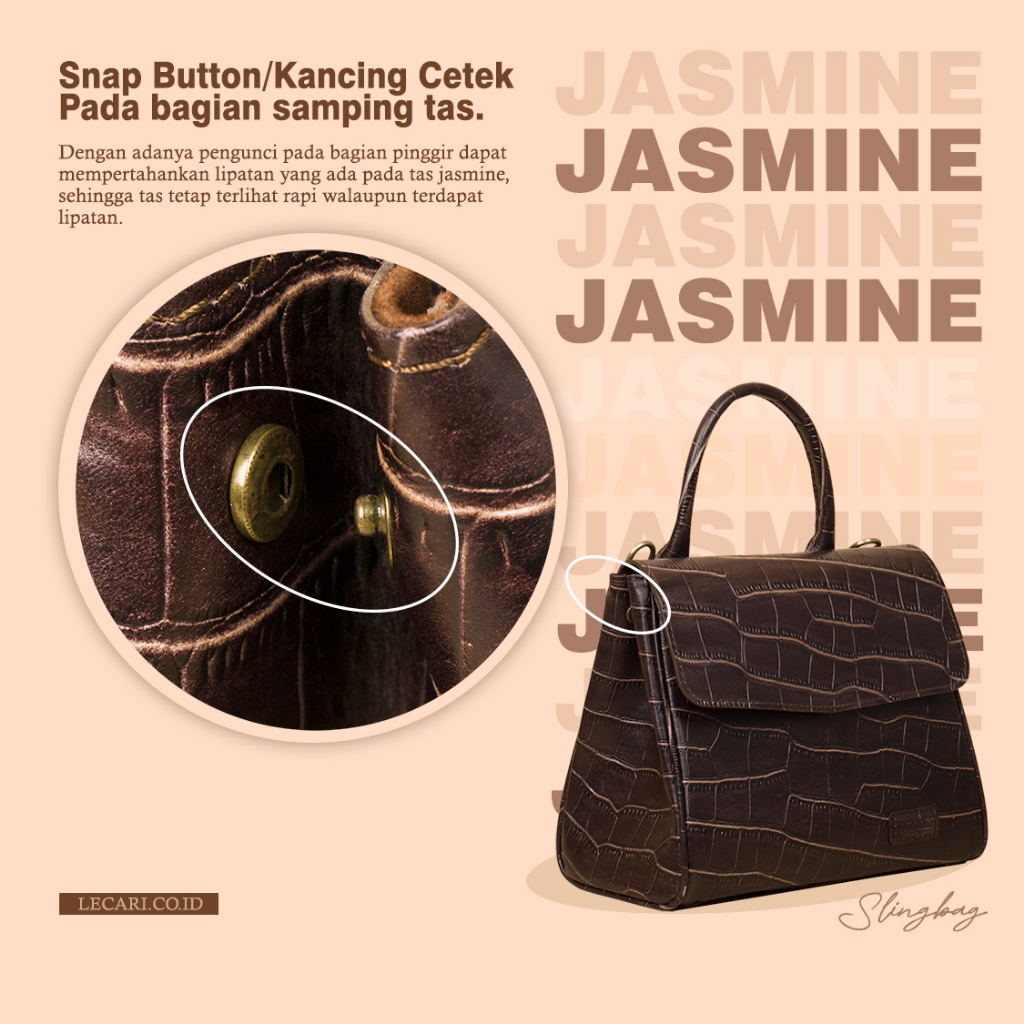 Lecari Jasmine Sling Bag Leather Tas Selempang Wanita Kulit Asli