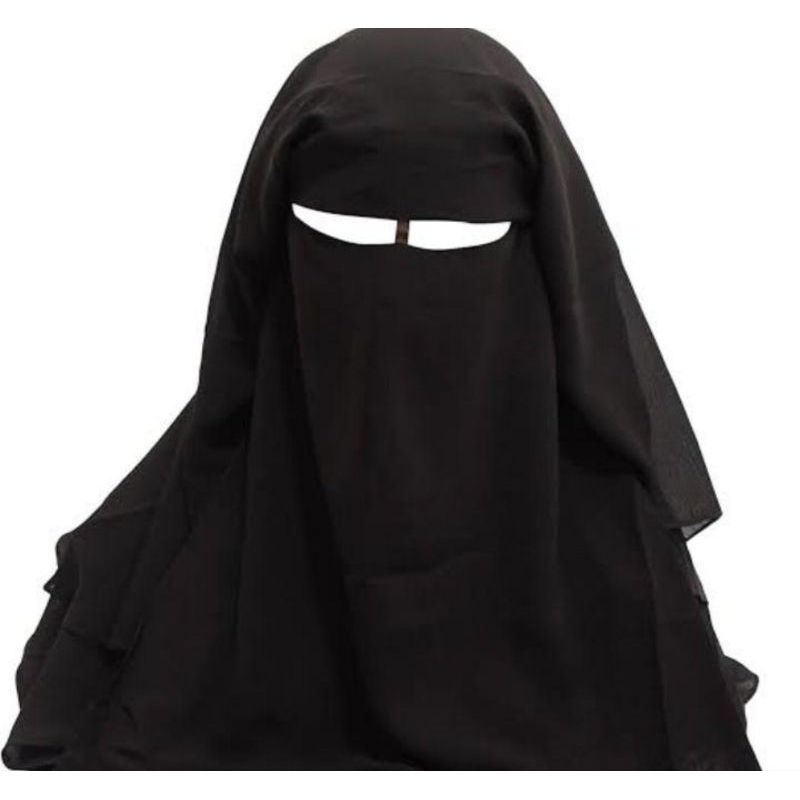 CADAR NIQAB KHUSUS 2 - 3 LAYER PURDAH PANJANG ORI SAUDI MADINAH OYOUN ALMAHA