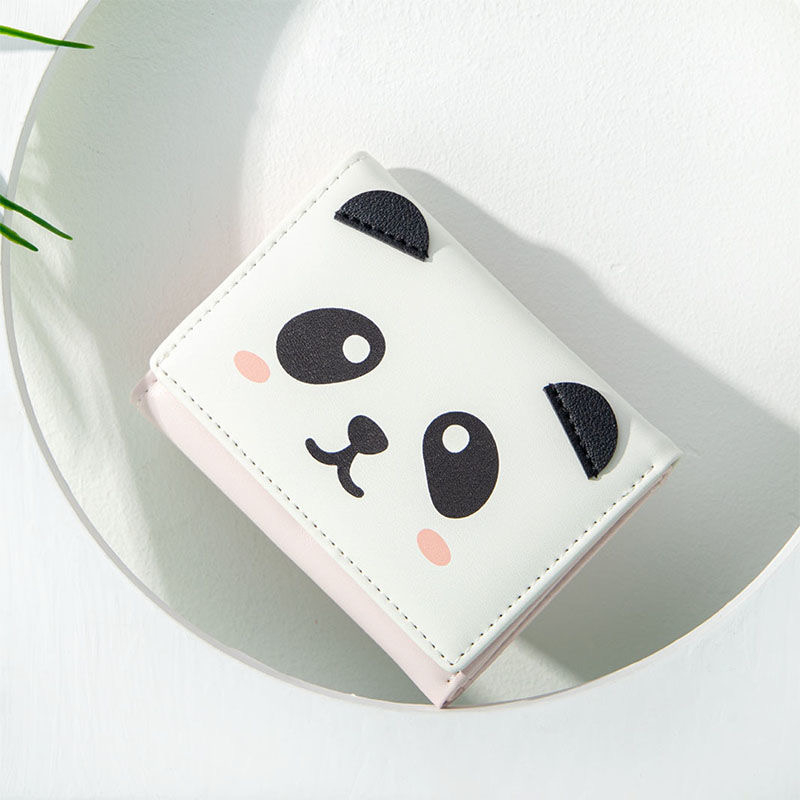 ASIN829 2023 Dompet Pendek Panda Dompet Lipat Tipis Serbaguna D252 Paket Kartu Pelajar Dompet Koin Dompet Mini