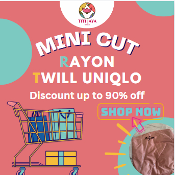 (Potongan Kain) RAYON TWILL POLOS UNIQLO IMPORT Untuk Keperluan Handfeel Nyambung Hiasan Aplikasi Background Backdrop Back ground back drop sampel hand feel sample