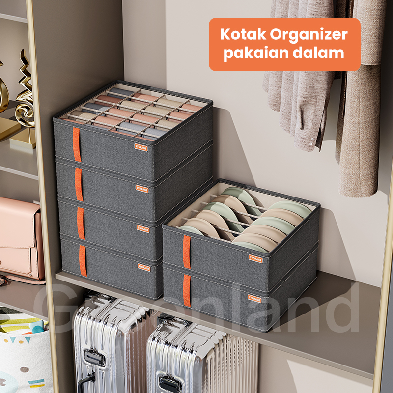 Greenland Storage Box Organizer Underwear Lemari Pakaian Kotak Penyimpanan Pakaian Celana Dalam Bra Kaos Kaki Serbaguna HSB224