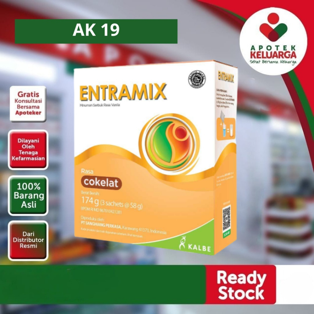 

ENTRAMIX rasa coklat 174g / Nutrisi Lengkap Dewasa - Coklat