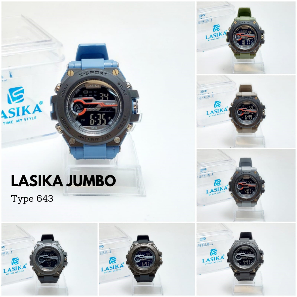 Jam Tangan Rubber Digital Premium Anti Air Free Box Free Baterai 643 LASIKA