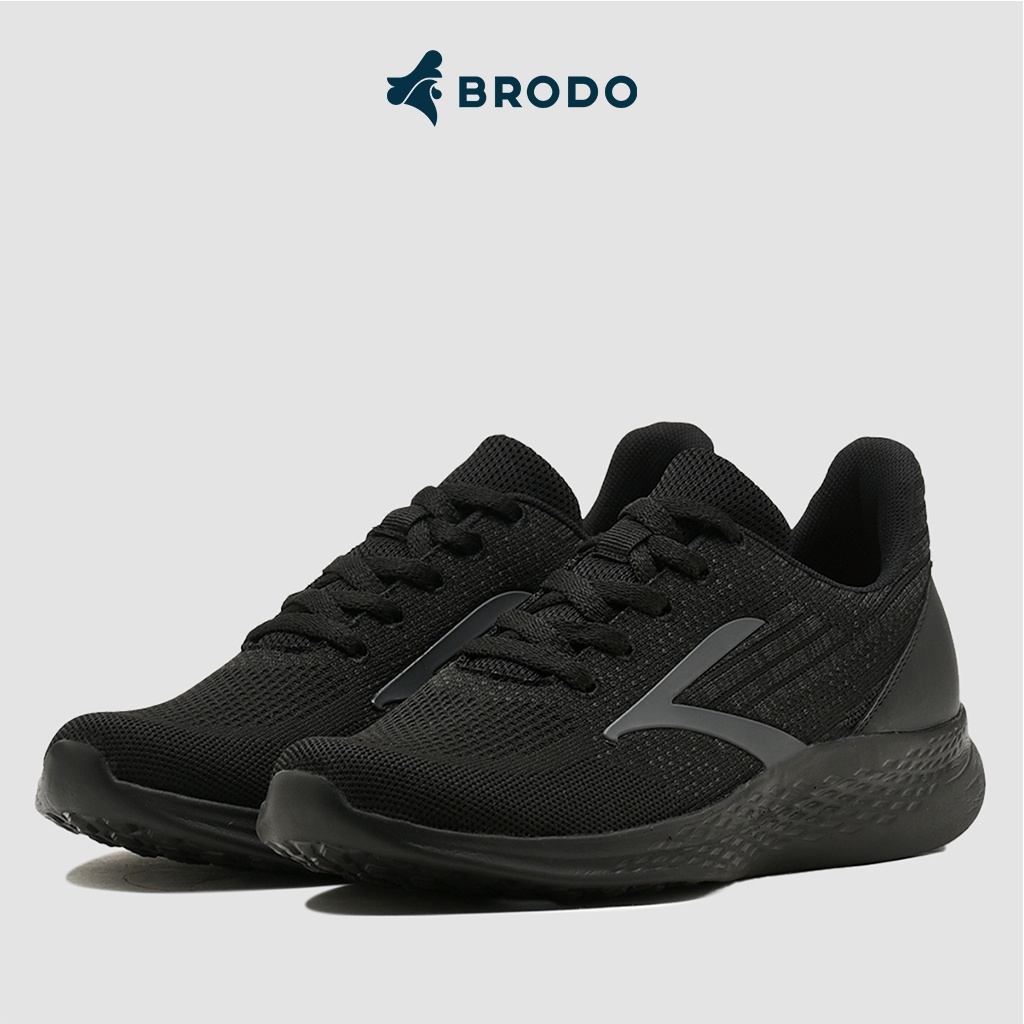 BRODO Active Dasher Full Black Original Sepatu Sneakers Hitam Pria