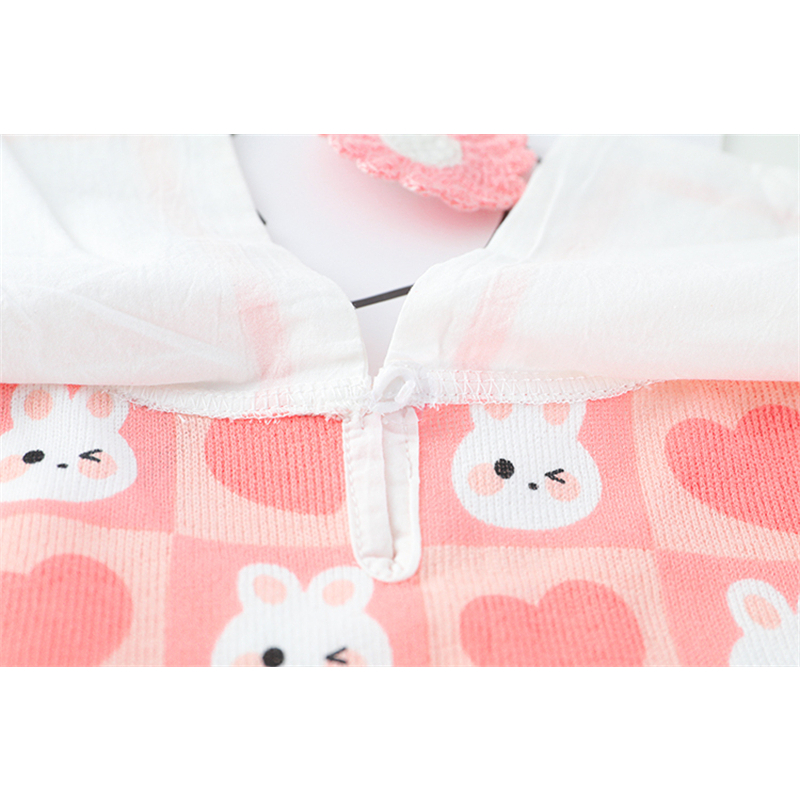 setelan baju anak perempuan import lucu motif BUNNY warna pink lucu premium ala korea