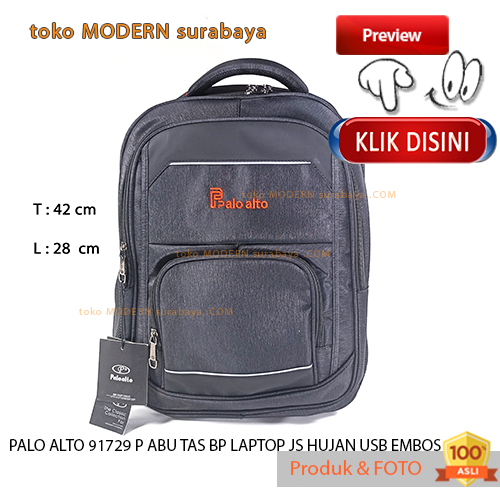 Tas ransel sekolah kerja PALO ALTO TAS BP LAPTOP JS HUJAN USB EMBOS