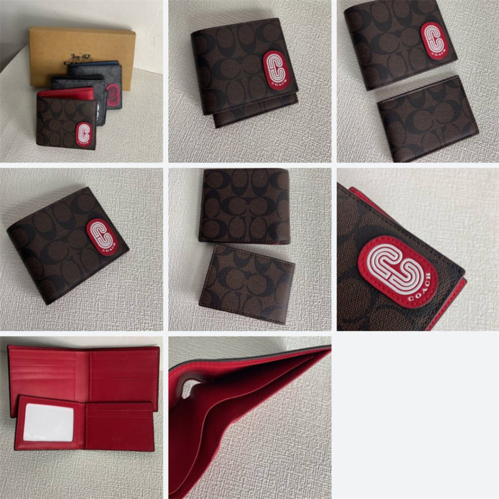 DOMPET PRIA SHORT WALLET HALF FOLD IN COLOURBLOCK SIGNATURE CANVAS WITH PATCHES C8297 8297