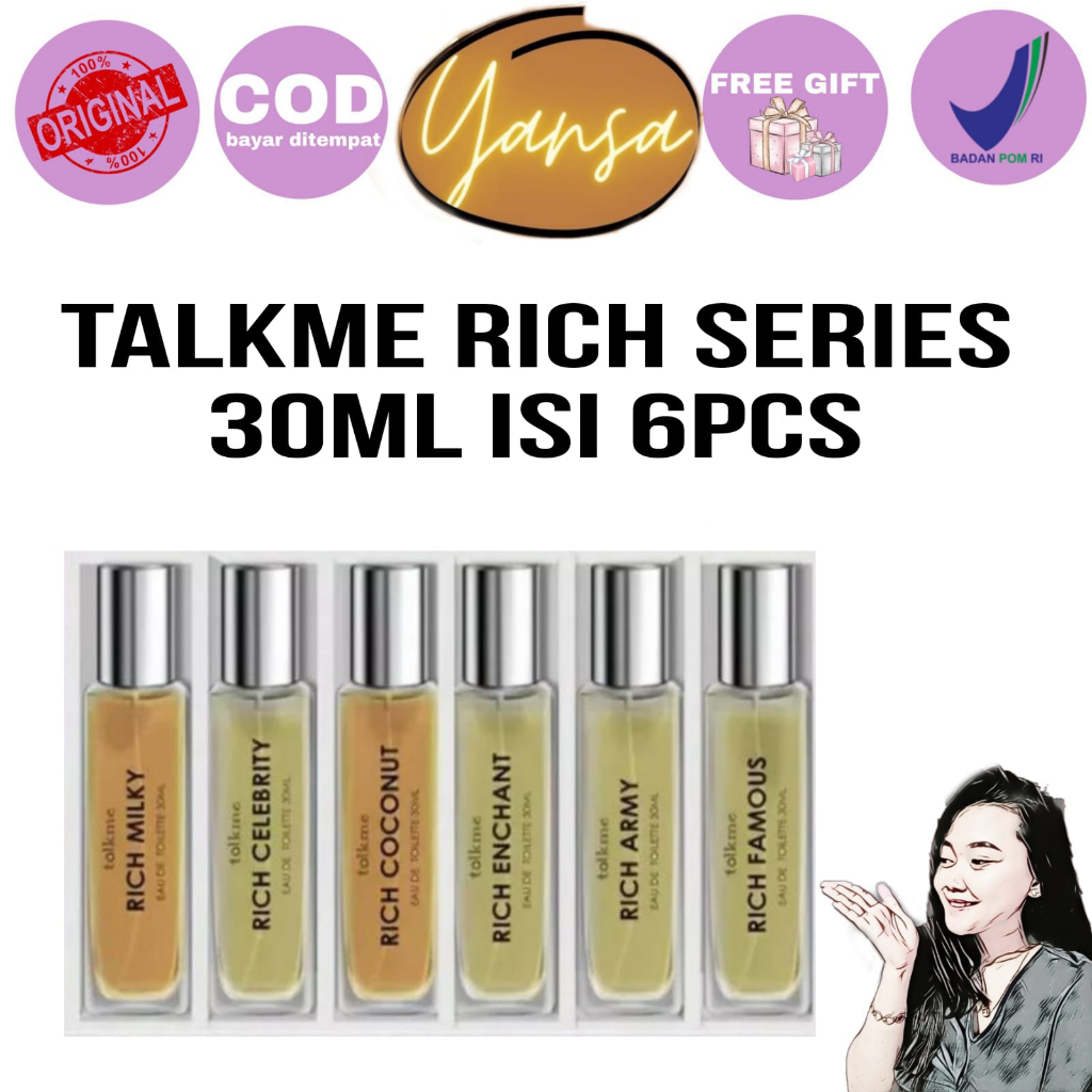 TALKME PARFUM RICH SERIES EDT 1PAG ISI 6PCS 30ML