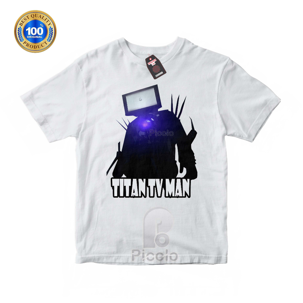 (FREE NAMA) BAJU KAOS ATASAN ANAK MOTIF TITAN TV MAN SKIBIDI TOILET UNISEX Bahan COTTUN