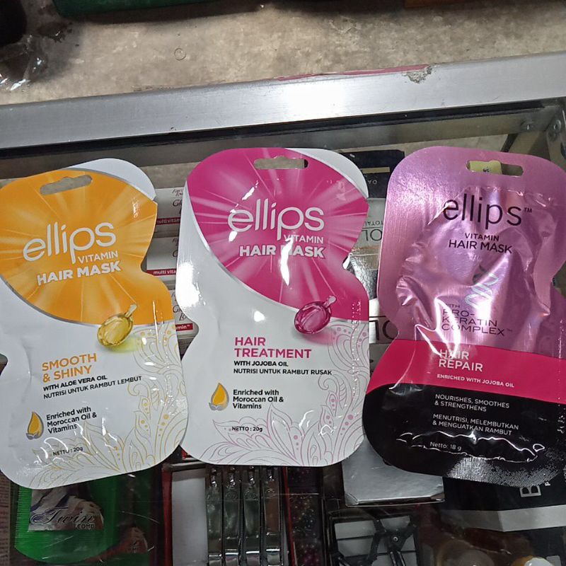 ellips vitamin hair mask 20gr.masker rambut ellips.hair masker elips