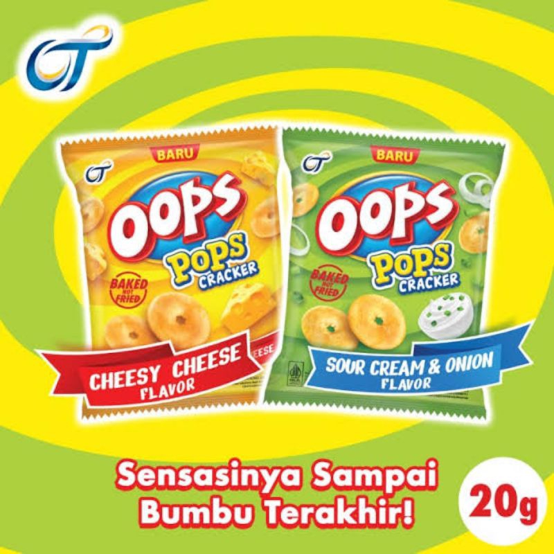 

OOPS 20g x 10pcs | Oops pops cracker | Oops cheesy cheese | Oops sour cream n onion