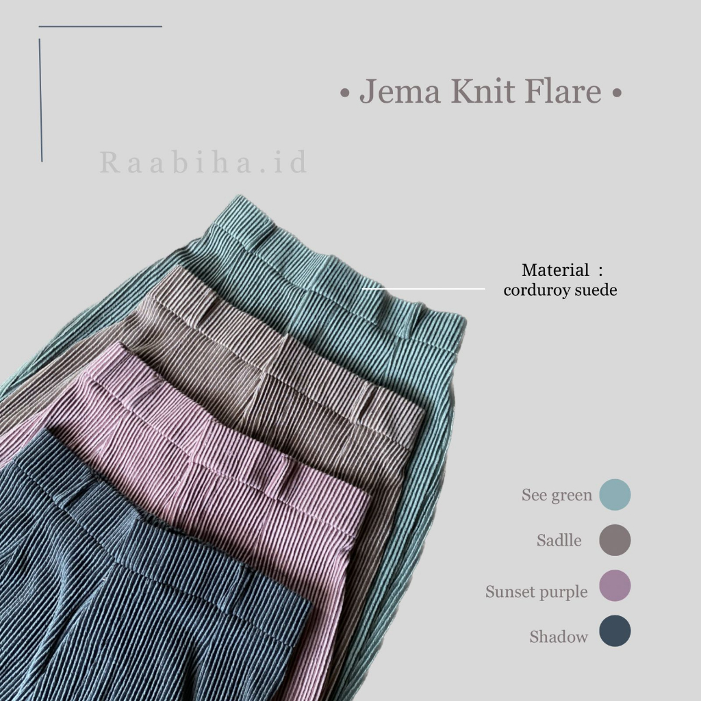 RAABIHA I Jema Knit Oneset I Stelan Wanita Kekinian