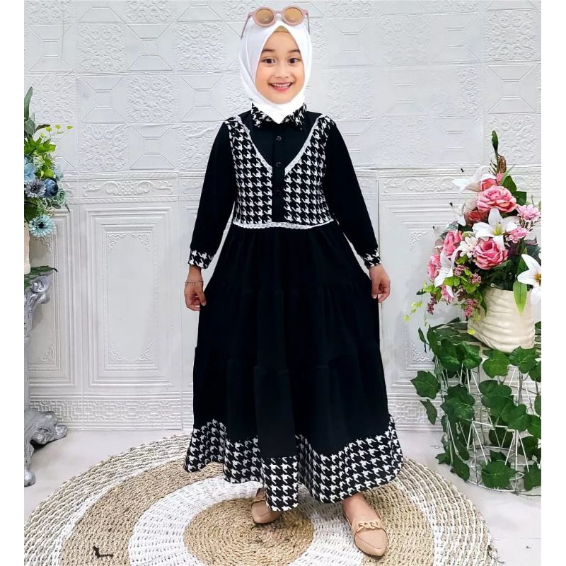 (𝙎𝙧𝙞𝙗𝙖𝙣𝙞) Gamis rompi anak Shapia Baju anak cewek baju anak perempuan Baju anak wanita murah baju mu