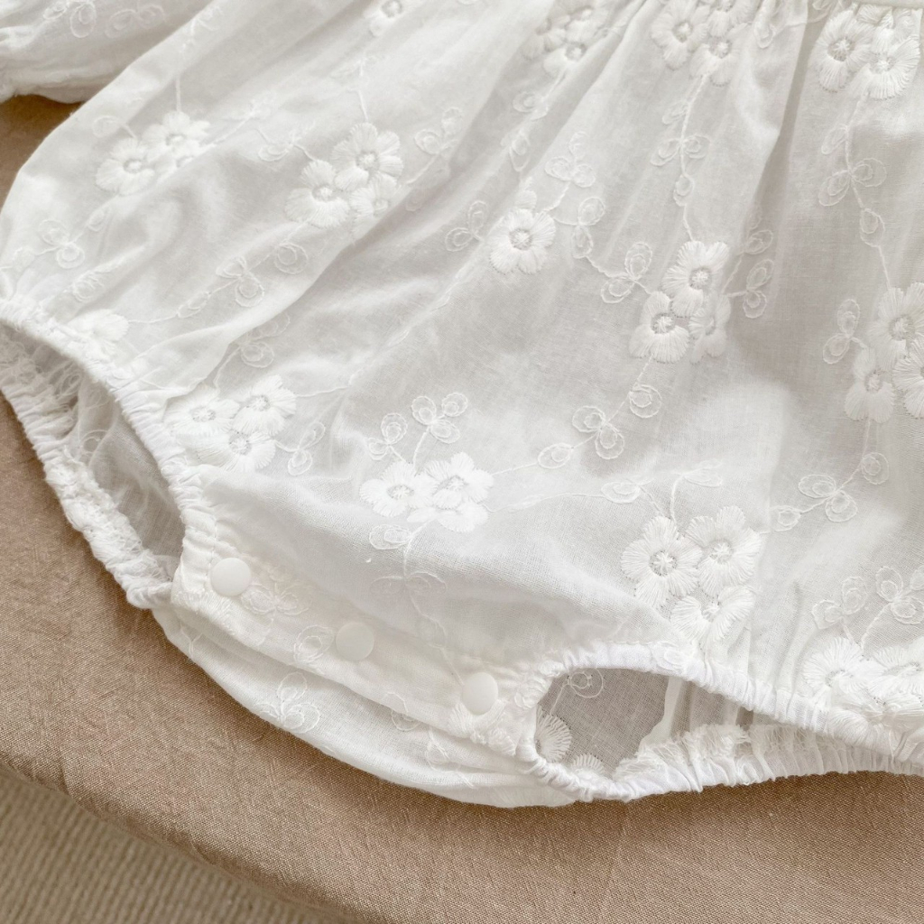 0-18bln JUMPER ANAK PUTIH LACE JUMPSUIT ROMPER PAKAIAN BAYI BAJU PEREMPUAN DDWJ DY