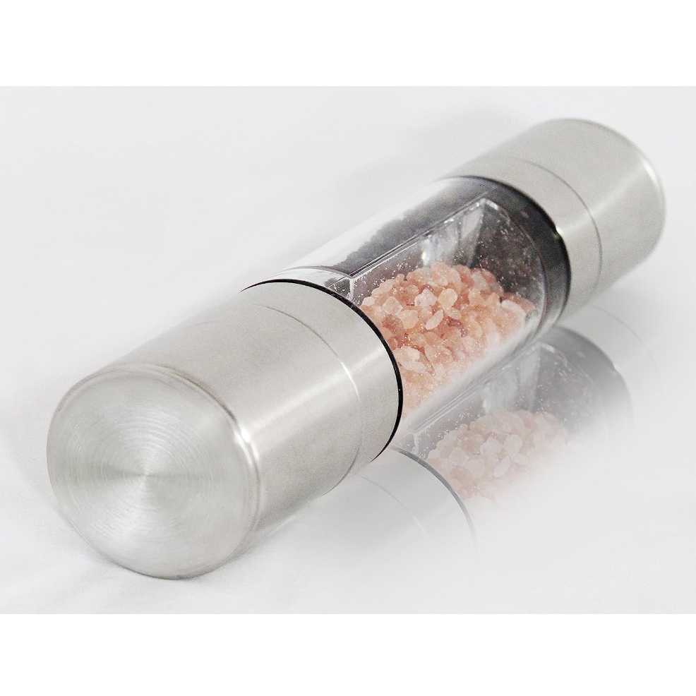 One Two Cups Penggiling Biji Lada 2 in 1 Spices Pepper Grinder 200ml - OT-22 - Silver