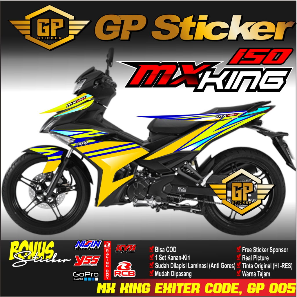 Striping Variasi List Semi Full Mx King 150 - Striping MX KING Desain TERBARU GP 005