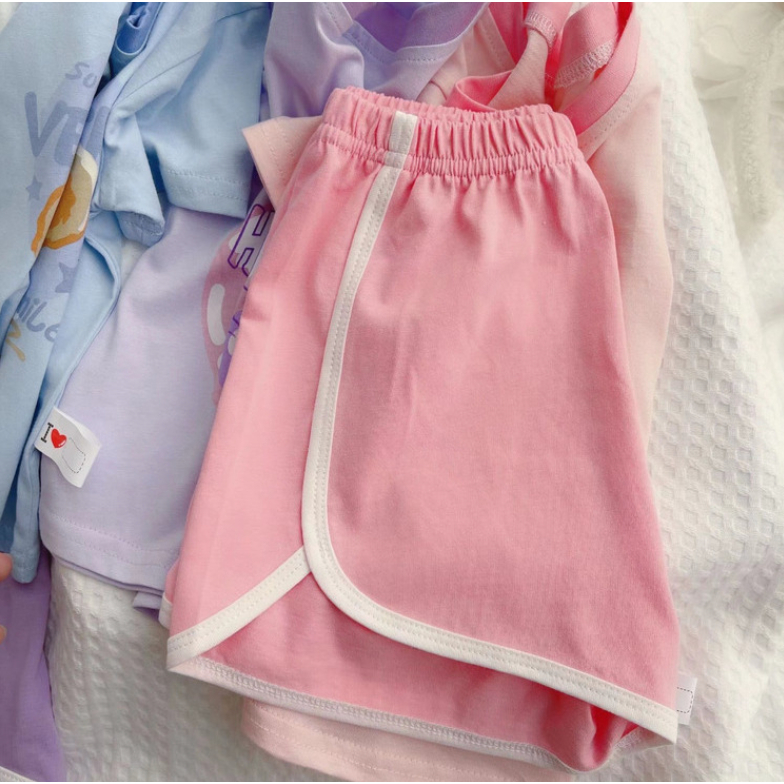 babyfit baju setelan oblong dengan celana pendek anak cewek cowok kartun korean style nyl-0628