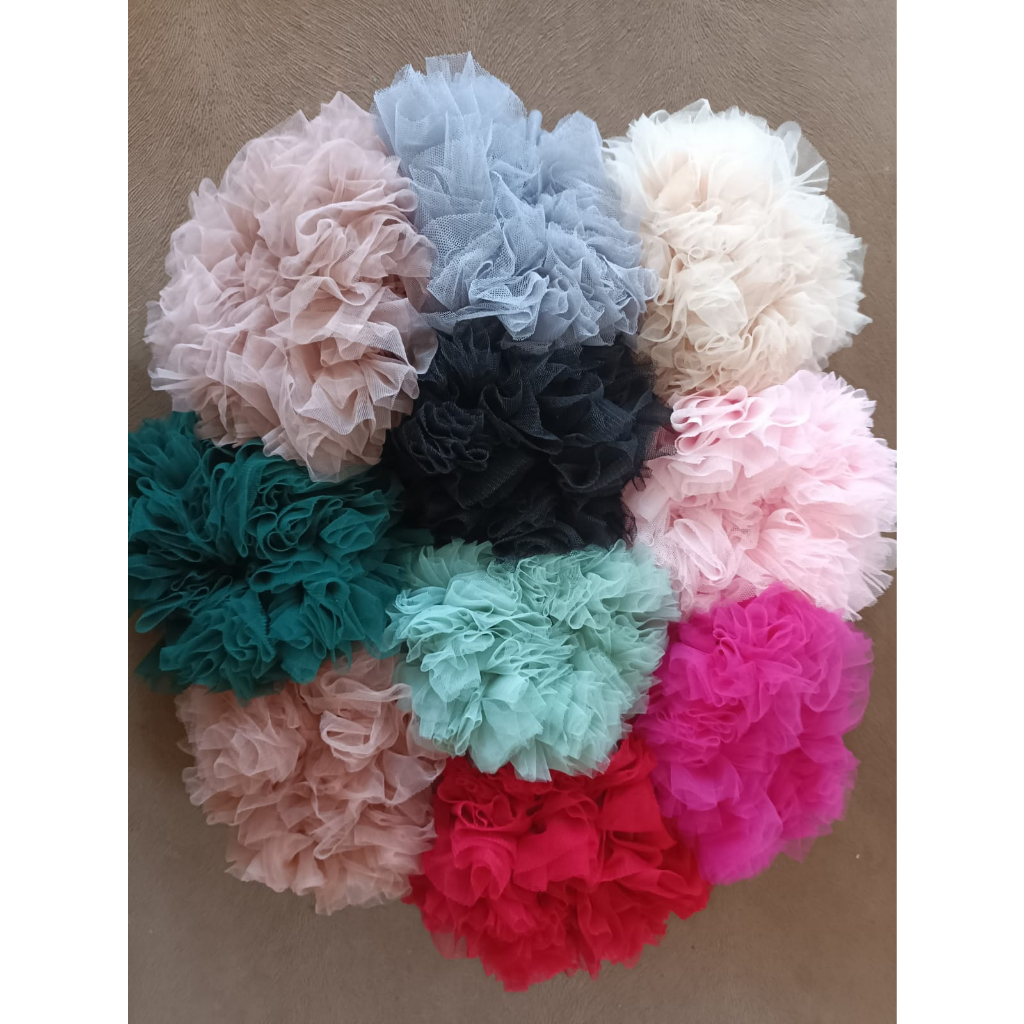 Cepol Hijab Viral Penambah Volume / Ikat rambut tile scrunchie tulle cepolan JUMBO