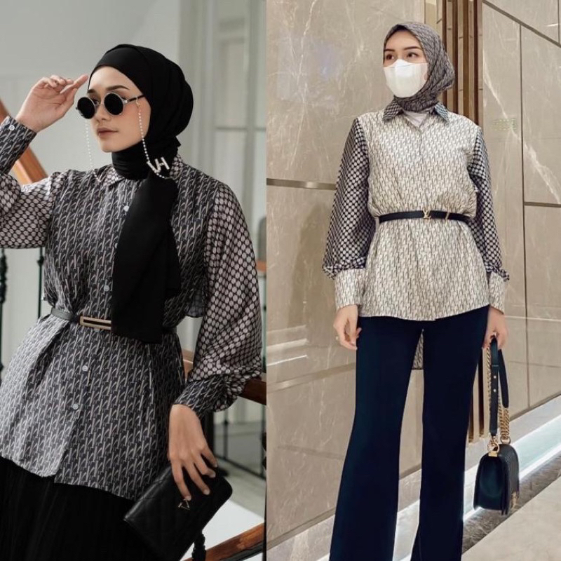 preloved vanilla hijab- signature monogram OSCAR