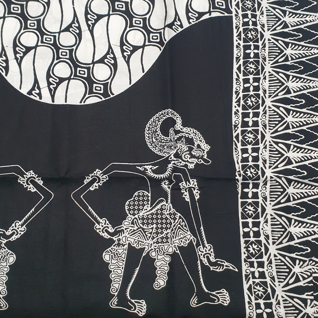 Sarung Batik Wayang / Sarung Santri Hitam / Sarung Wayang