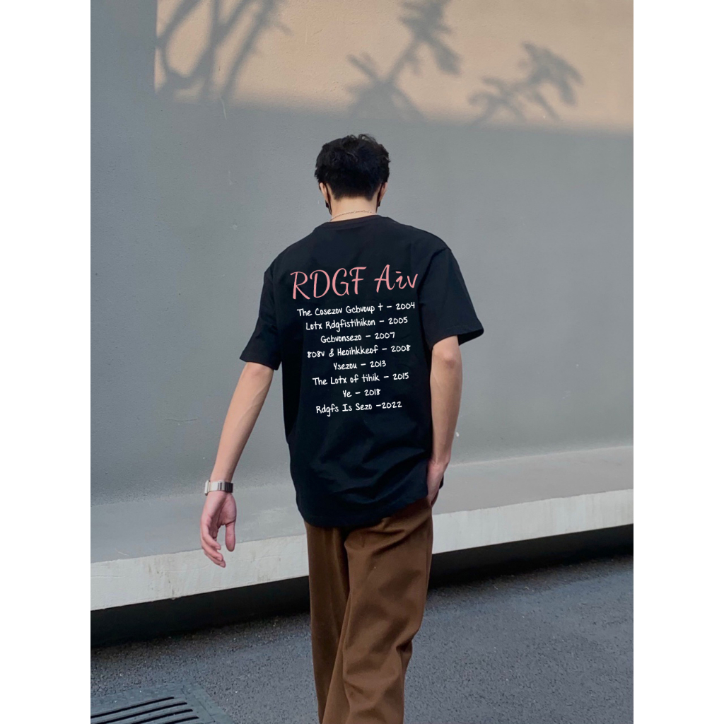 RDGF oversized black kaos cowok keren kaos cowok kekinian kaos polos pria katun kaos cowok keren/A0915