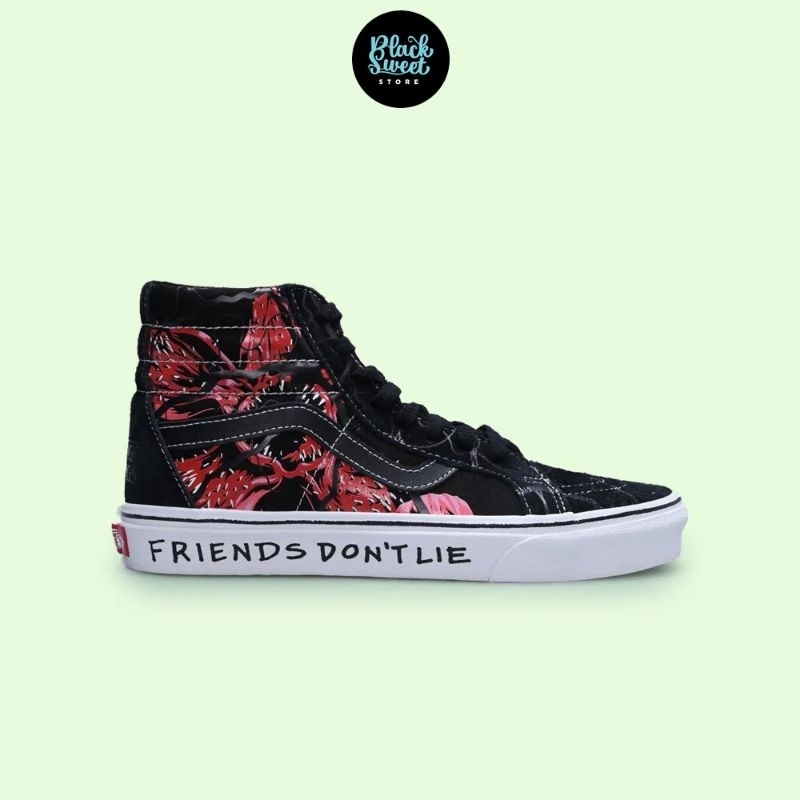 SEPATU SNEAKERS VANS STRANGER THINGS X SK8-HI REISSUE BLACK/RED