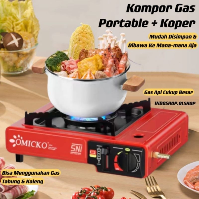 Kompor Gas Portable 1 Tungku Kompor Portable Gas 2 in 1 Kompor
