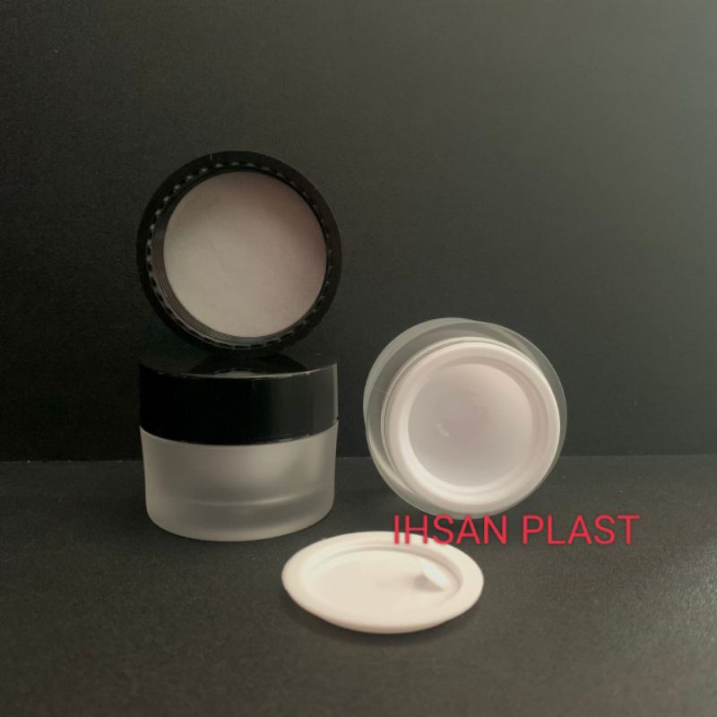 POT ACRILYC 10 GR FROSTED TUTUP HITAM
