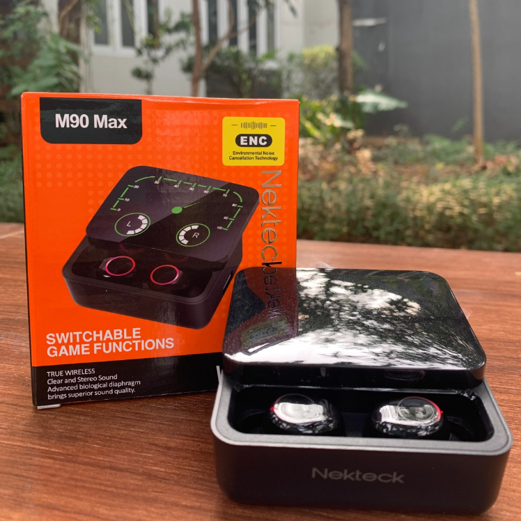 NEW HEADSET /HF/HIFI/EARPHONE/TWS   TYPE NEKTECK M90 MAX  BLUETOOTH V5.3 ORIGINAL TERMURAH