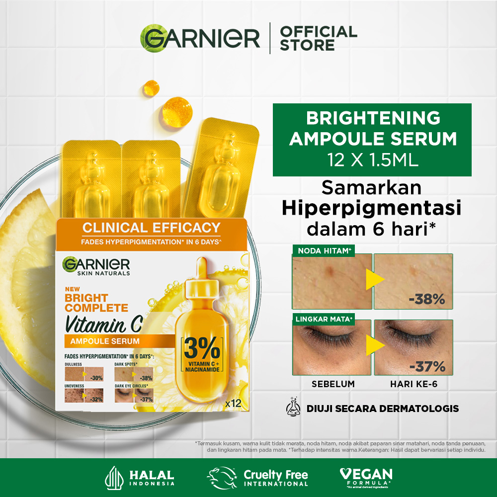 Garnier Bright Complete Ampoule Vitamin C Hiperpigmentasi Serum