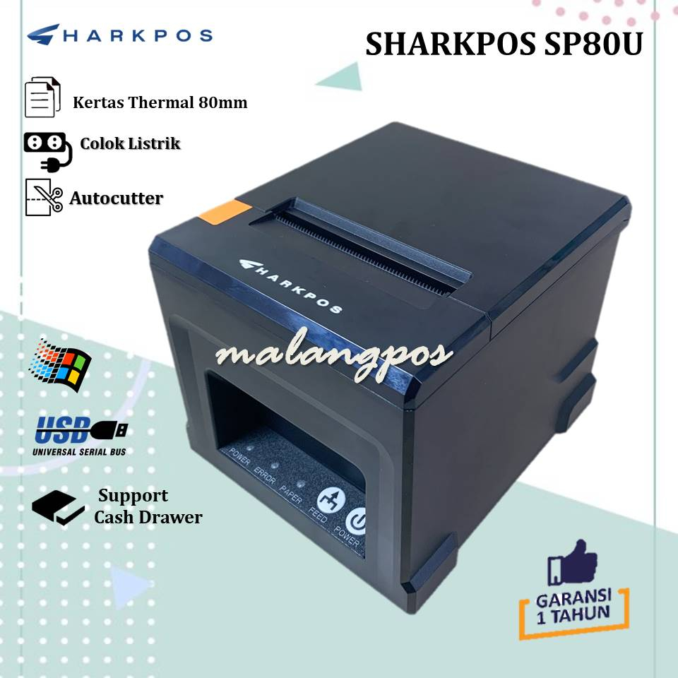 Printer Thermal Sharkpos SP-80U 80mm USB Autocutter SP80U Support RJ11