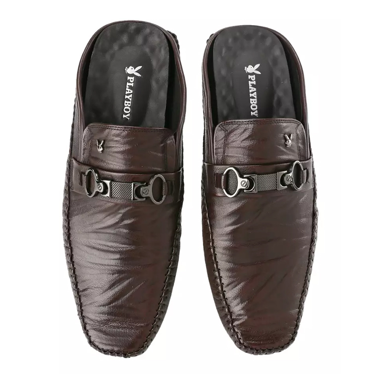 PLAYBOY SEPATU SANDAL KULIT CASUAL PRIA ORIGINAL TERBARU COKLAT PLE7