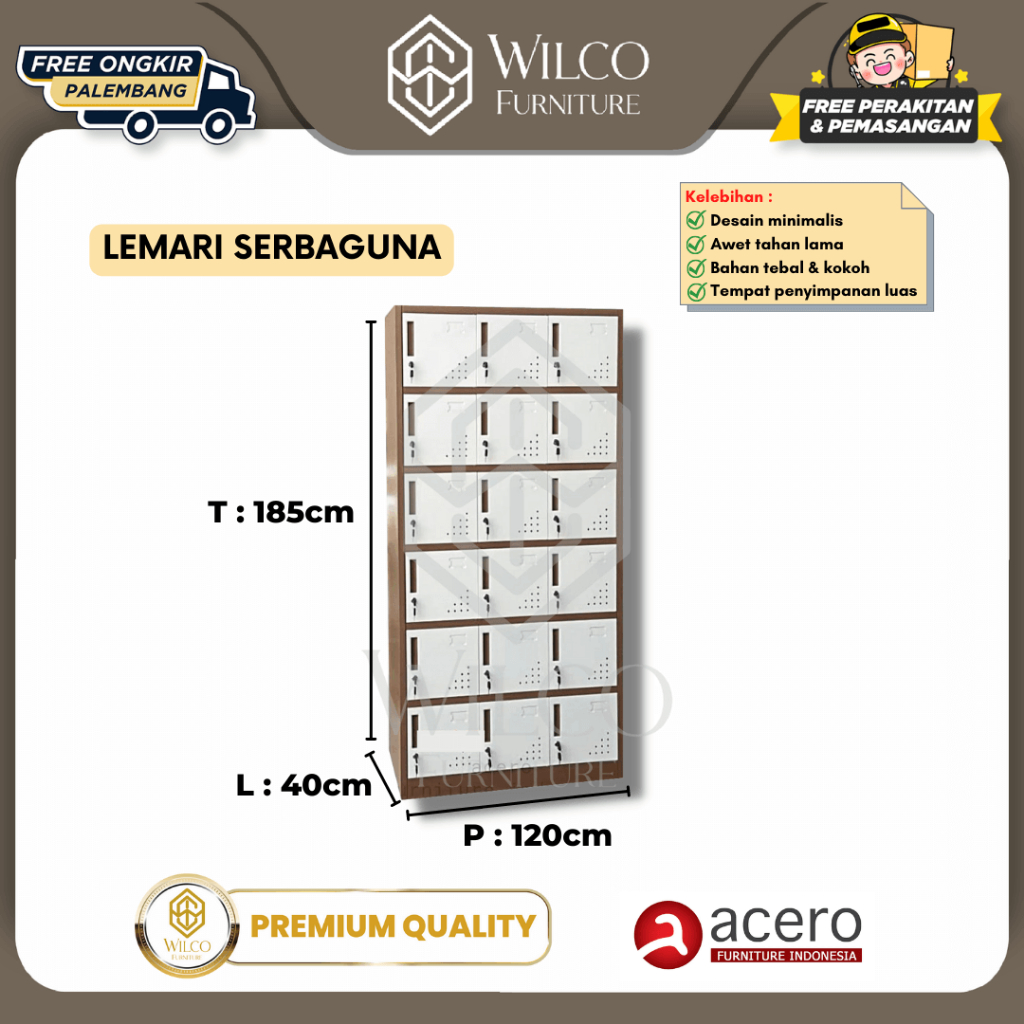 Lemari Locker Acero AC-LS318 /Lemari Locker Besi / Locker Karyawan