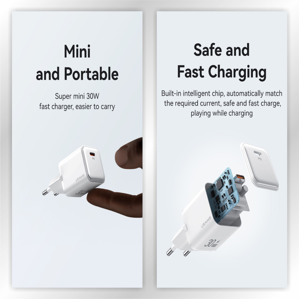 USAMS X-ron Adaptor Kepala Fast Charger Single Port PD30W