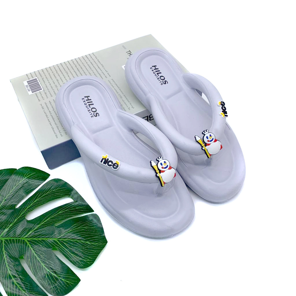 Sandal Jepit Sandal Wanita Dewasa Bahan Licin Model Terbaru Motif Mixue Dan Banana UK.35-40