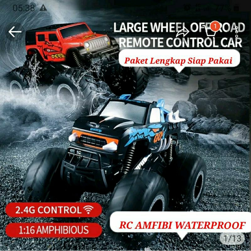 MOBIL REMOT ANTI AIR WATERPROOF RC OFF ROAD 4WD METAL 2,4Ghz ROCK CLAWER CLIMBER MAINAN REMOTE CONTROL