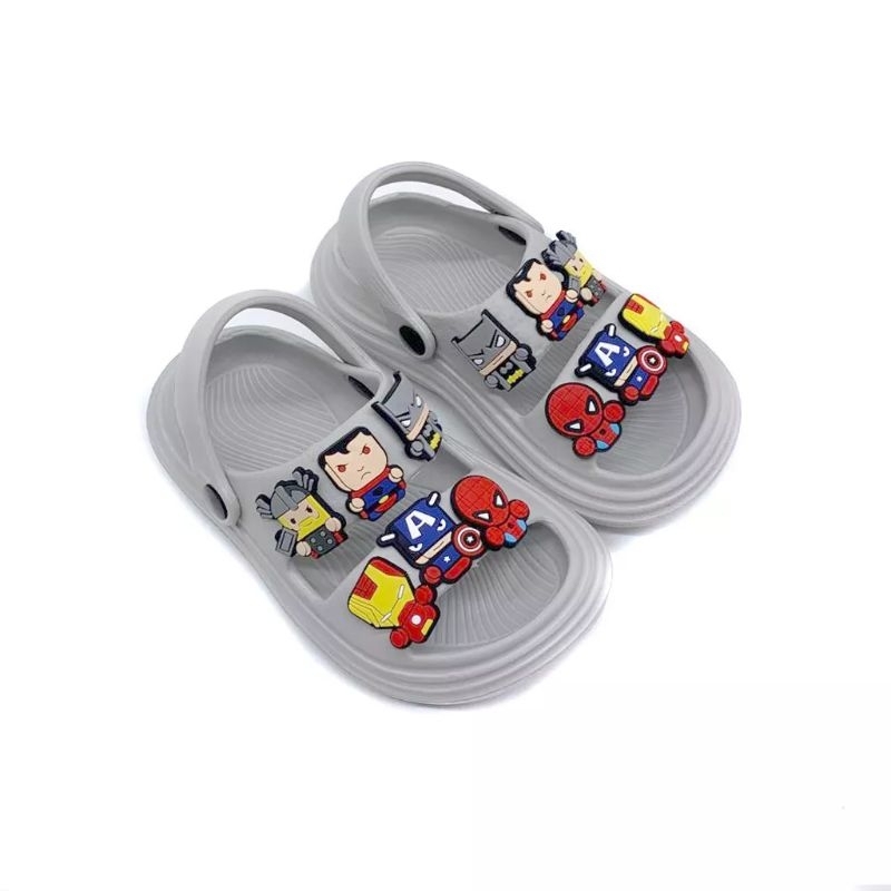 Sandal Anak Cowok Jibitz Marvell Avenger Tali belakang Terbaru