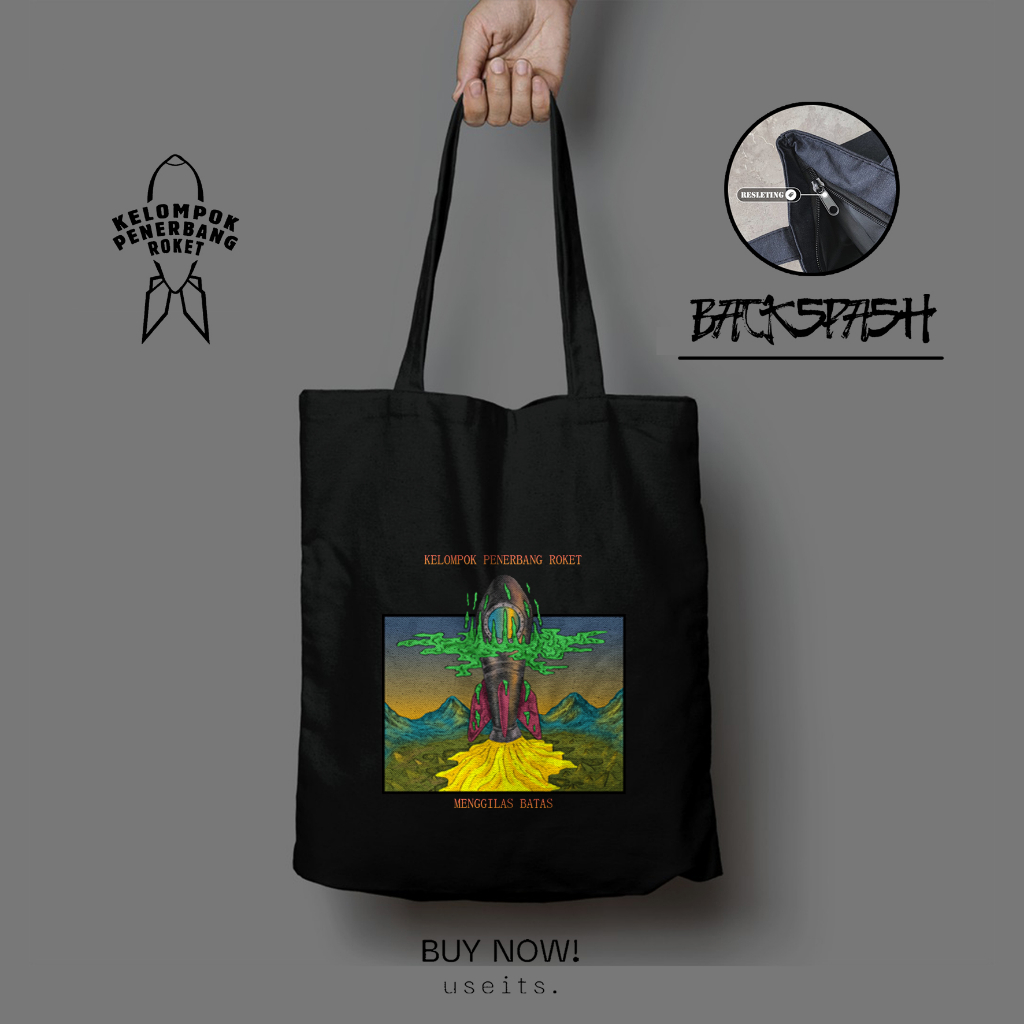 Totebag Tas Band Kelompok Penerbang Roket Custom Pria Wanita - KELOMPOK PENERBANG ROKET THD