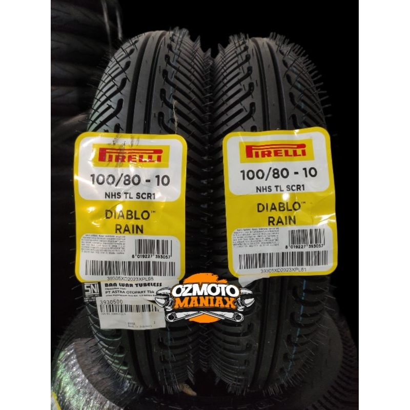 Paket Ban Pirellu Diablo Rain 100/80-10 (Ban Mini GP OHVALE / Lenka)