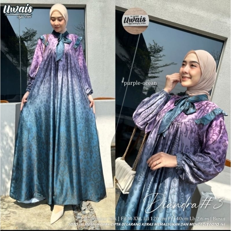 Baju Gamis Wanita Maxi Dress Diandra#3 Jumbo Uwais
