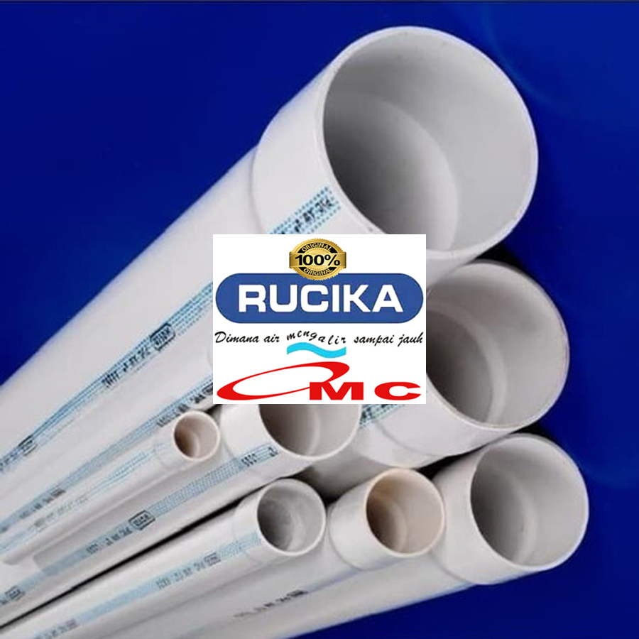 Pipa PVC Rucika AW Paralon Pralon Air 4 Inch 50 Cm 1/2 M Meter