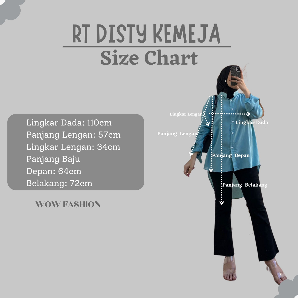 WOW-R-T Disty Oversize - Kemeja Oversize - Atasan Jumbo Wanita