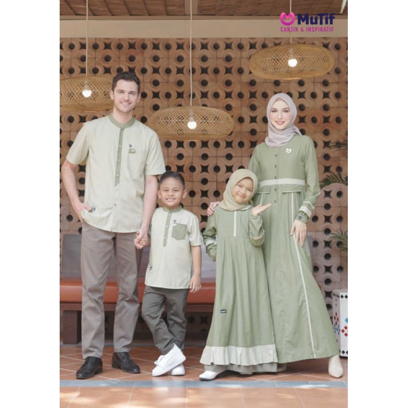 Sarimbit Mutif 2023 Sarimbit Hanggini Light Olive Gamis Hanggini Koko Harsya