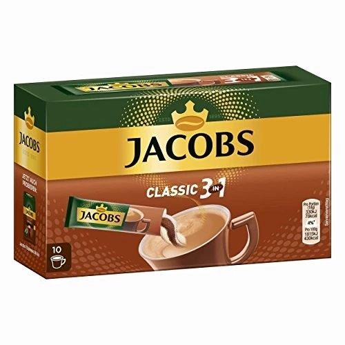 

Jacobs Classic 3 in 1 Instant Coffee Sticks 10 x 18 Gram