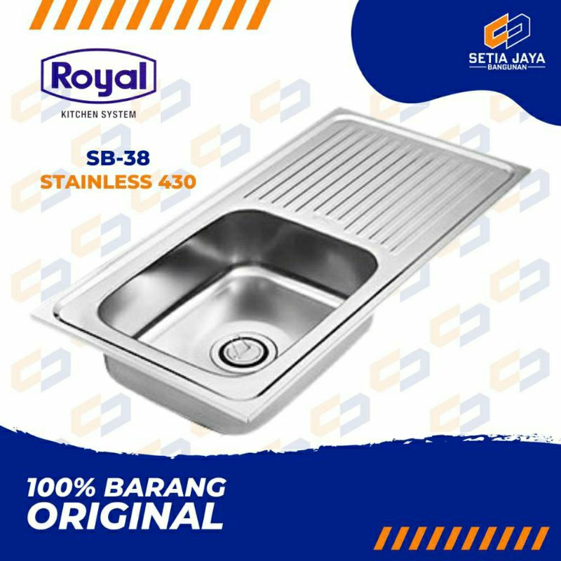 Sink / Tempat / Bak Cuci Piring Royal Stainless Steel SB38 / SB 38