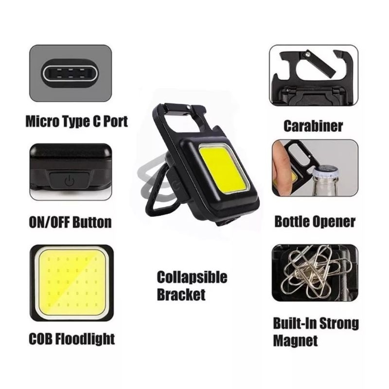 Mini Lampu Multifungsi Bahan Besi | Led Travel | COB Lampu Multifungsi