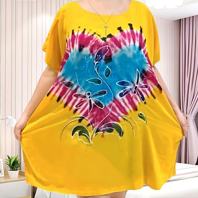 blouse/blus LD 141 CM big size 4XL baju cewek/wanita size jumbo atasan jumbo wanita/cewek motif tie dye bahan katun berkwalitas