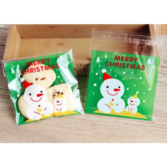 

Plastik Fancy Cookies - Kue Permen Accessories Green Snowman 10x10 Limited