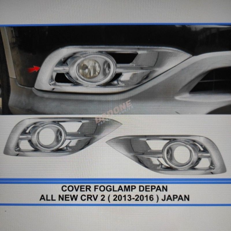 cover ring lampu foglamp bumper depan mobil honda CRV CR-V gen 2 2013 sampai 2016 2015 2014 chrome crome tempel