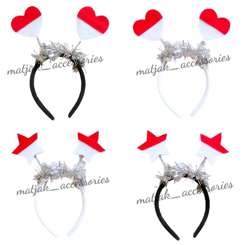 Bando Bendera Merah Putih Indonesia Bando Tuing Tuing Per Love Hati Bintang Atribut Kemerdekaan